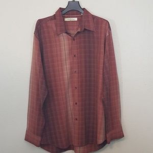 Tommy Bahama XL LS Rust Colored Button Down Shirt